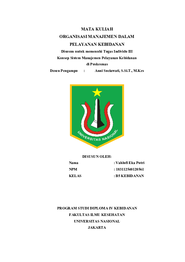 Doc Manajemen Puskesmas Vahlufi Eka Putri Academia Edu