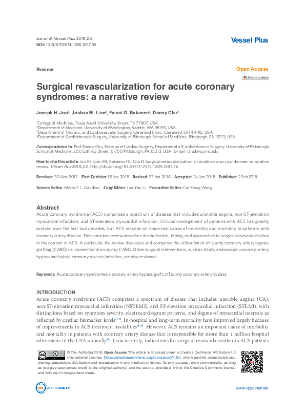 (PDF) Review Open Access Surgical revascularization for acute coronary ...