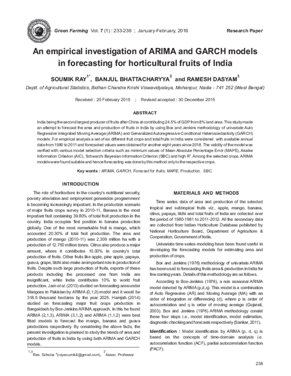(PDF) An empirical investigation of ARIMA and GARCH models in ...