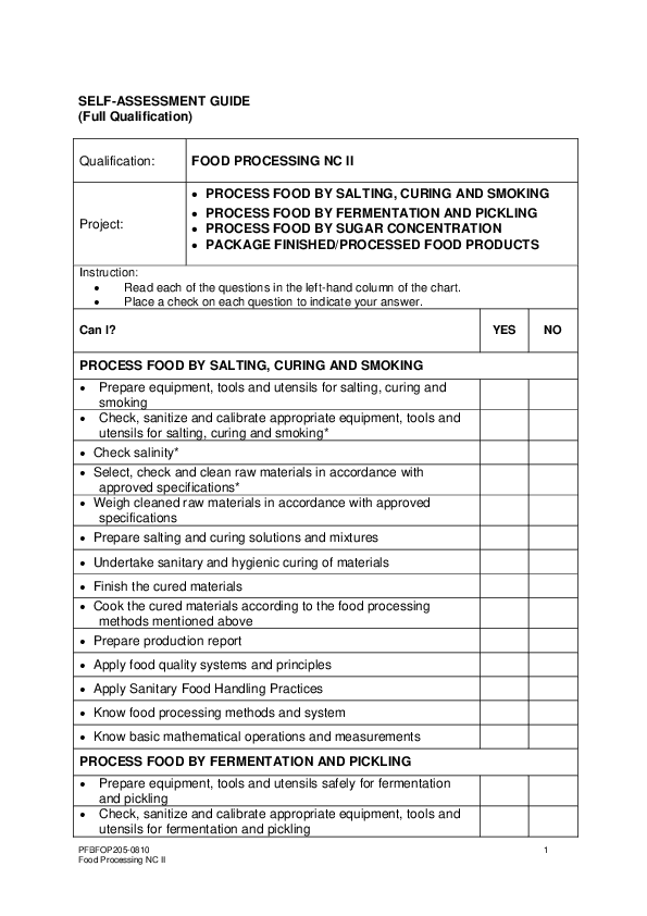 (PDF) SAG Food Processing NC II Jack Robert Labrador Academia.edu