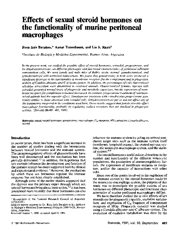 (PDF) Effects of sexual steroid hormones on the fictional of murine ...
