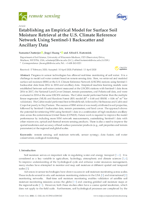 (PDF) Establishing an Empirical Model for Surface Soil Moisture ...