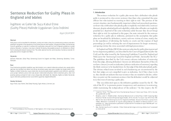 (PDF) Sentence Reduction for Guilty Pleas in England and Wales