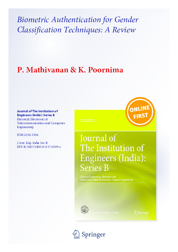 (PDF) Biometric Authentication for Gender Classification Techniques: A ...