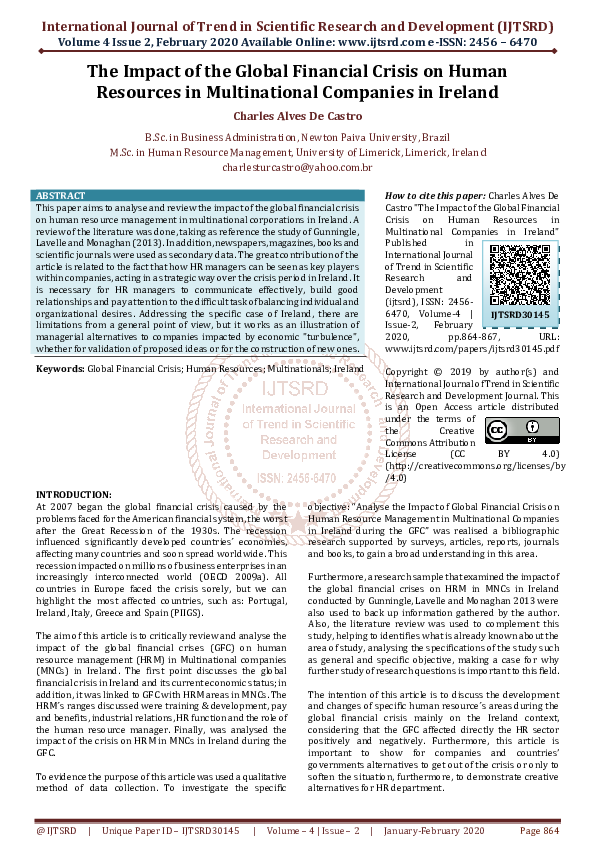 (PDF) The Impact of the Global Financial Crisis on Human Resources in ...