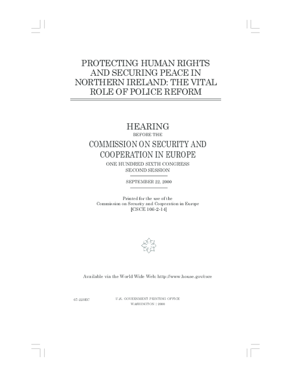 (PDF) Brendan O'Leary Presentation to the Helsinki Committee on the ...