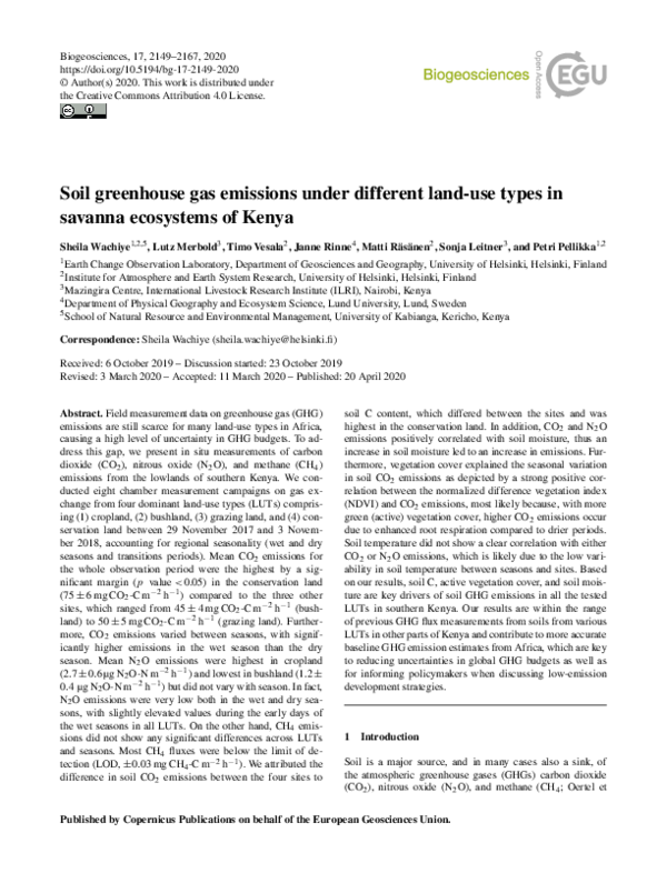 (PDF) Soil greenhouse gas emissions under different land-use types in ...