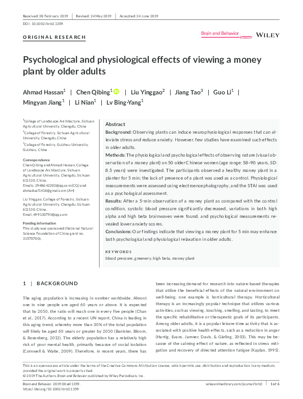 (PDF) Hassan et al 2019 Brain and Behavior Dr.Ahmad Hassan Academia.edu