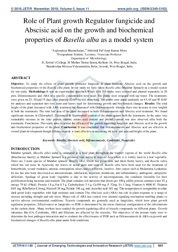 (PDF) Role of Plant growth Regulator fungicide and Abscisic acid on the ...