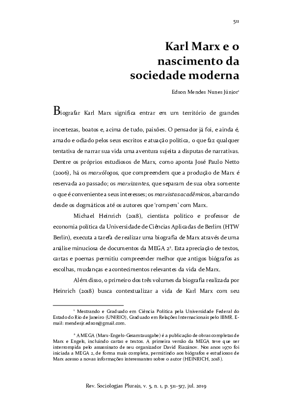 Pdf Karl Marx E O Nascimento Da Sociedade Moderna Pdf Karl Marx E O Nascimento Da Sociedade Moderna