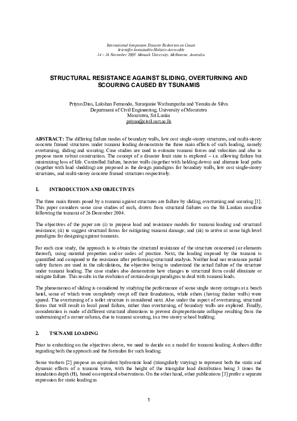 (DOC) Structural Resistance Against Sliding, Overturning and Scouring