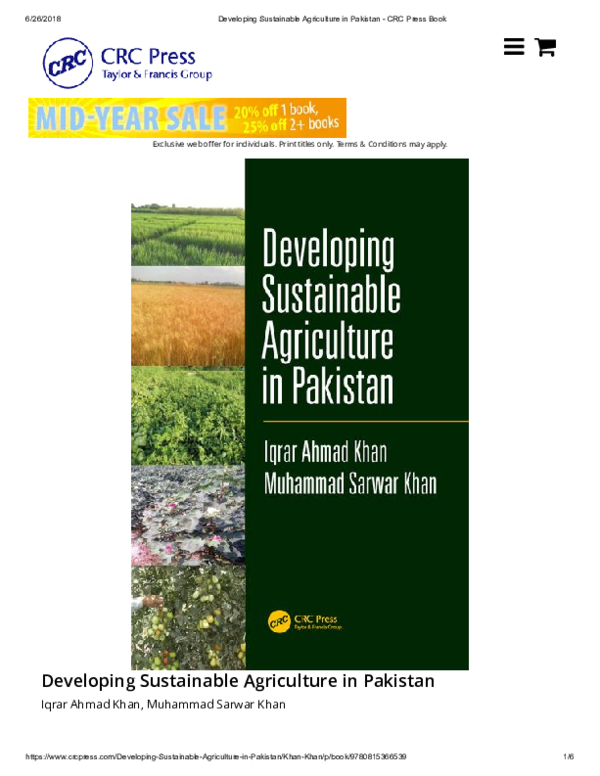 (PDF) Developing Sustainable Agriculture in Pakistan Dr. Shabbir