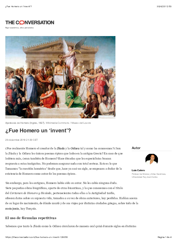 (PDF) ¿Fue Homero un 'invent'?