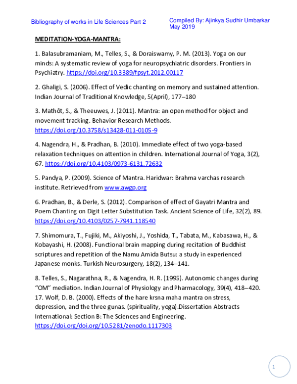 (PDF) Bibliography of Research works on History of Life Sciences 2