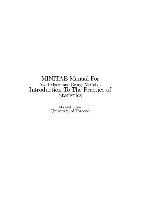 (PDF) MINITAB Manual For