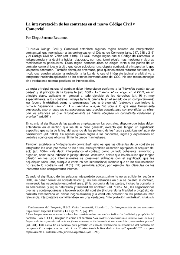 (PDF) La interpretación de los contratos