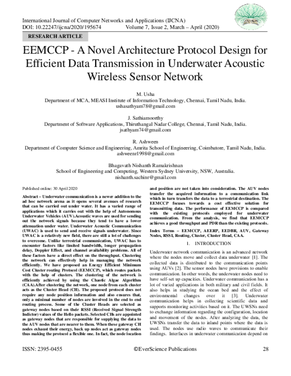 (PDF) EEMCCP -A Novel Architecture Protocol Design for Efficient Data ...