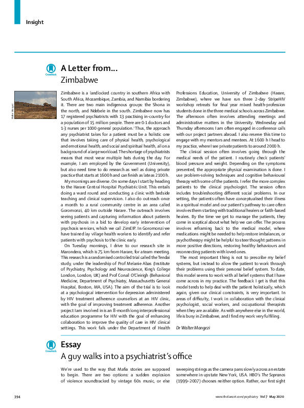 (PDF) A Letter from Zimbabwe Walter Mangezi Academia.edu