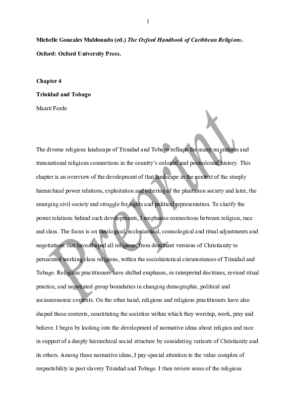 Trinidad lifestyle picture