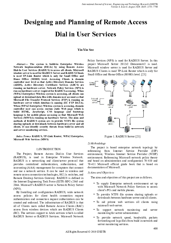 (PDF) Designing and Planning of Remote Access Dial in User Services ...