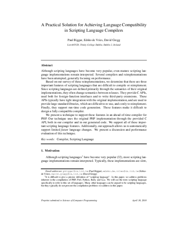 use of scripting language