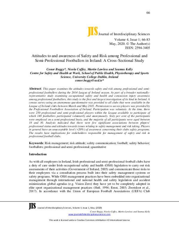 (PDF) Attitudes to and awareness of Safety and Risk among Professional ...