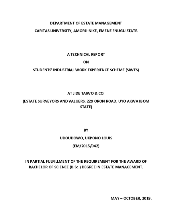 Siwes Technical Report Research Papers Academia Edu