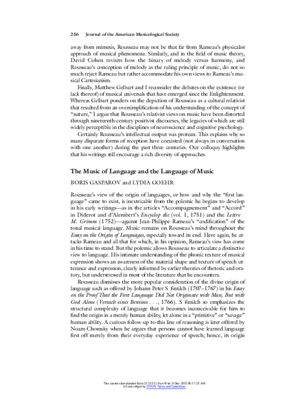 (PDF) The Music of Language and the Language of Music