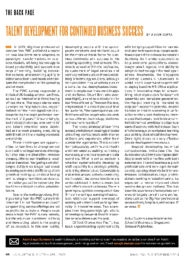 (PDF) Talent development for Continued Business Success