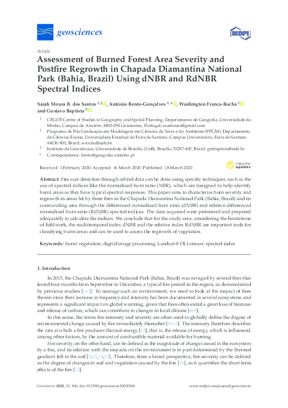 (PDF) Assessment of Burned Forest Area Severity and Postfire Regrowth ...