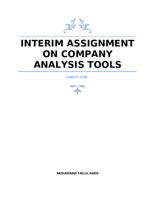 (DOC) Interim Assignment - Md Fazlul Kabir