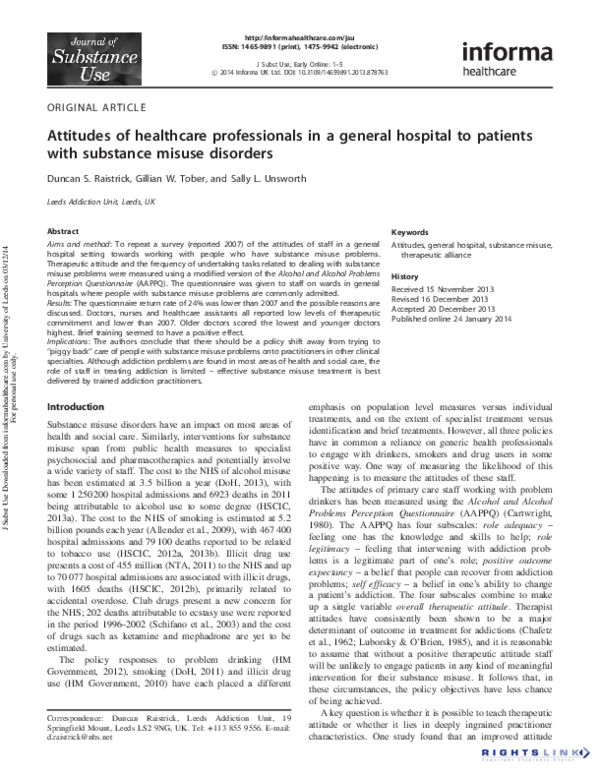 (PDF) Attitudes of healthcare professionals in a general hospital to ...