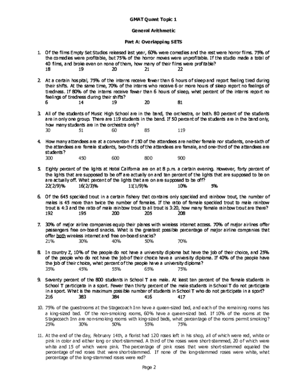 PDF) GMAT Quant Topic 1 General Arithmetic Part A: Overlapping SETS