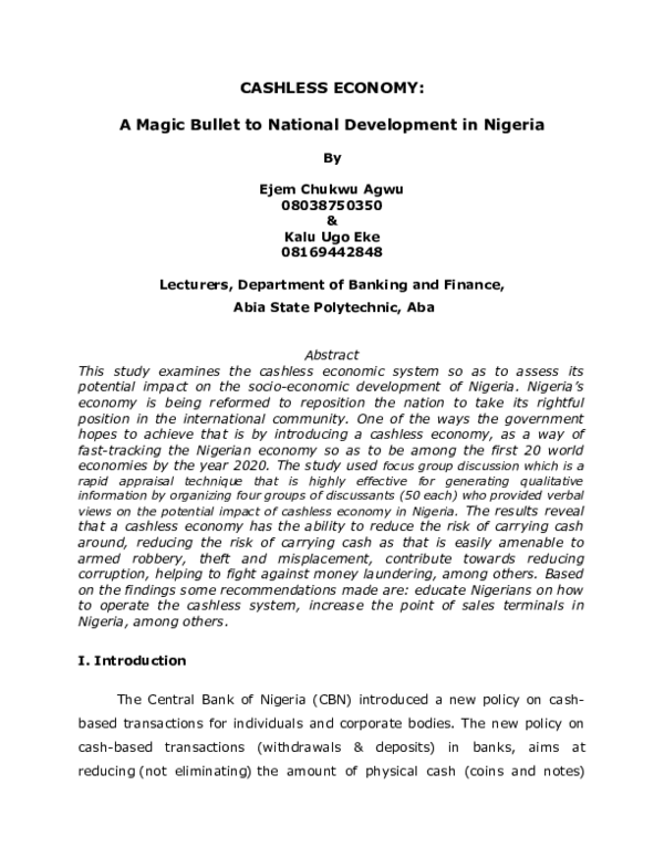 Who introduced cashless economy image