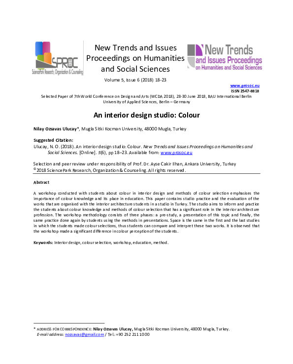 (PDF) An interior design studio: Colour