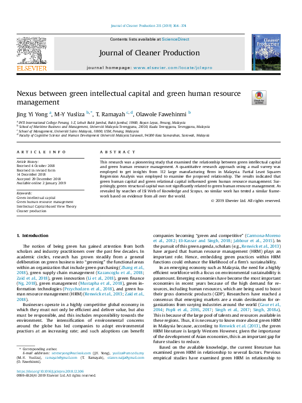 (PDF) Nexus between green intellectual capital and green human resource ...