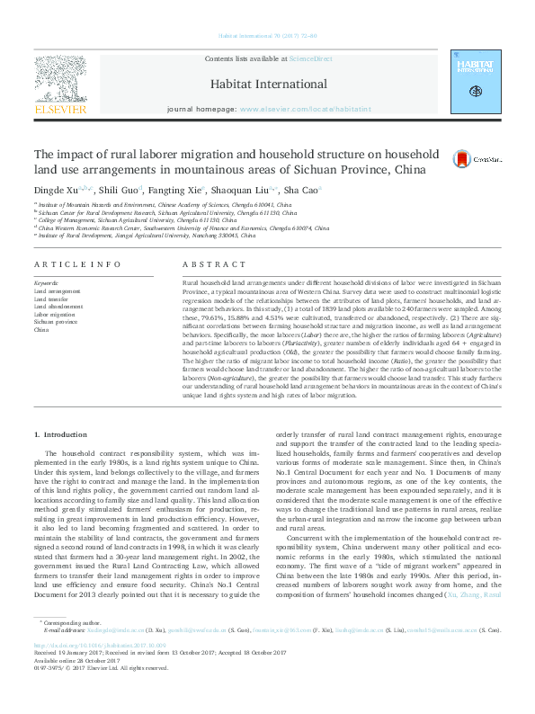 (PDF) The impact of rural laborer migration and household structure on ...
