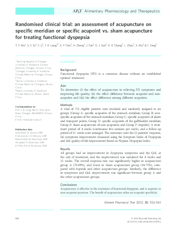(PDF) Randomised clinical trial: an assessment of acupuncture on ...