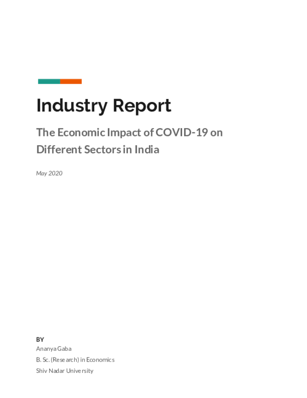 (PDF) The Economic Impact of COVID-19 on Different Sectors in India
