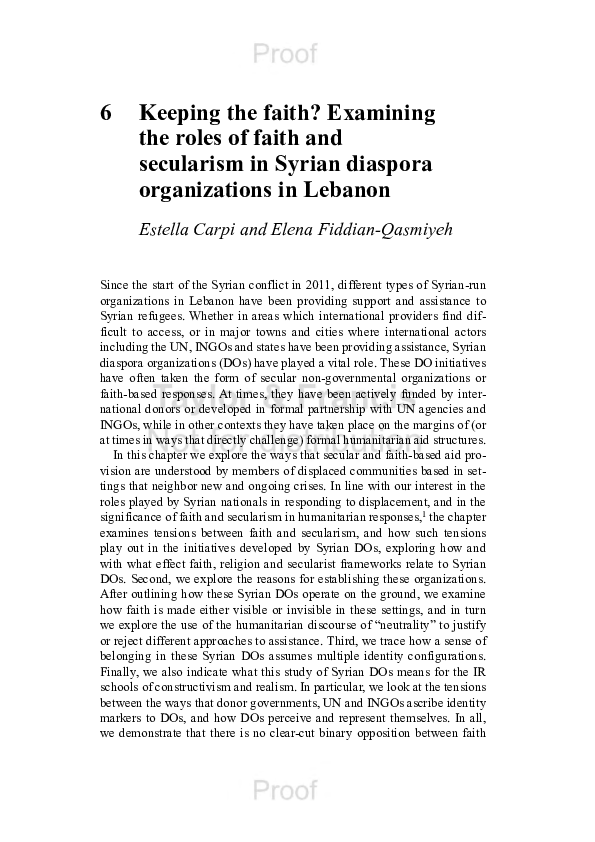 (PDF) Keeping the Faith? Examining the Roles of Faith and Secularism in ...