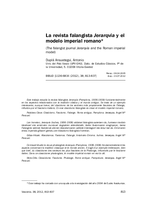 ADupla La revista JERARQVIA Vasconia