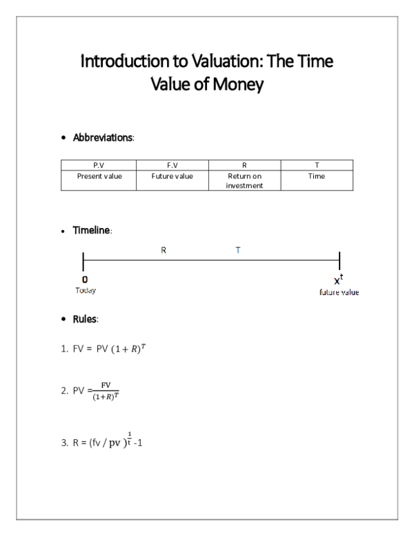 (PDF) Introduction to Valuation: The Time Value of Money