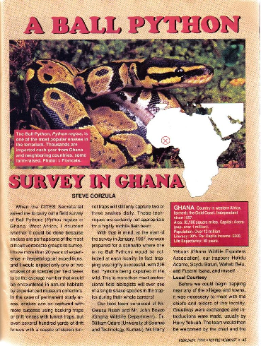 (PDF) A Ball Python Survey in Ghana.