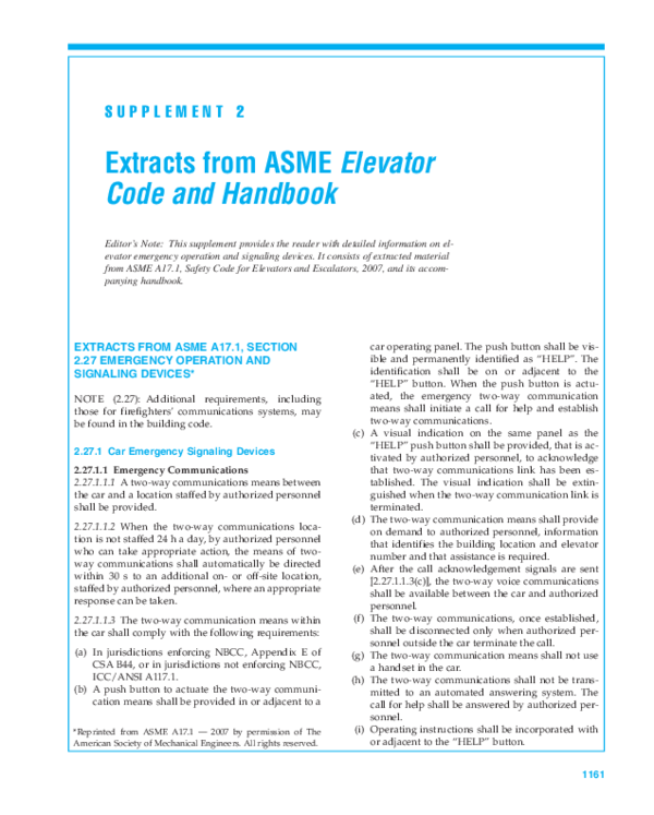 (PDF) Extracts from ASME Elevator Code and Handbook Tricia1 ag