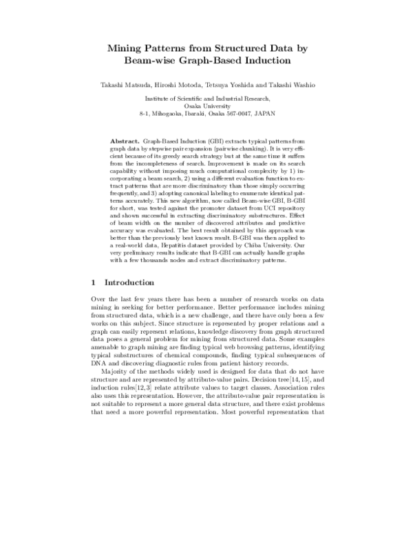 (PDF) Mining Patterns from Structured Data by Beam-Wise Graph-Based ...