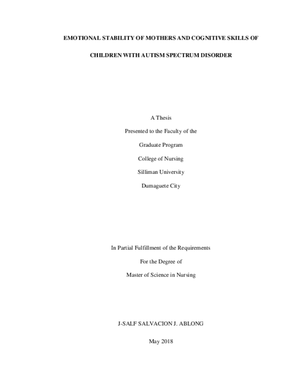 Thesis statement on autism image