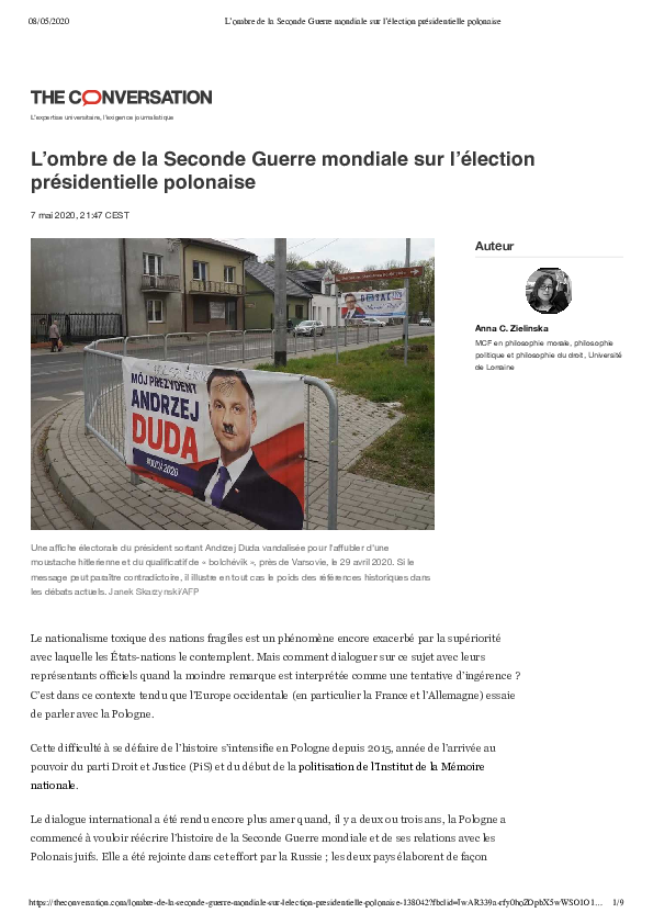 (PDF) « L’ombre de la Seconde Guerre mondiale sur l’élection