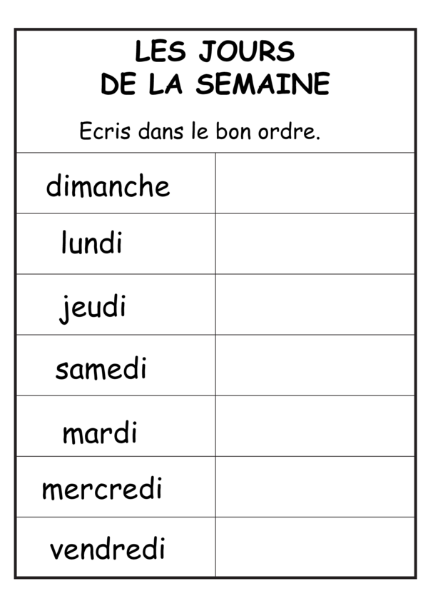 (PDF) LES JOURS DE LA SEMAINE | CP B Jean Rostand - Auriol - Academia.edu