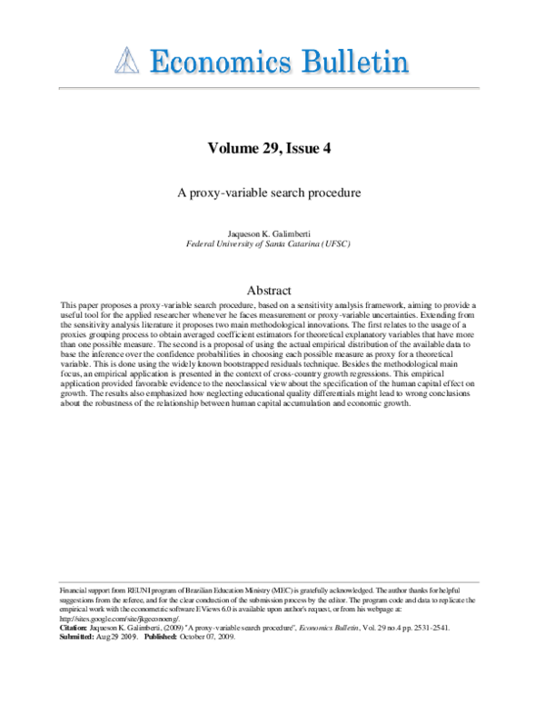 (PDF) A proxy-variable search procedure