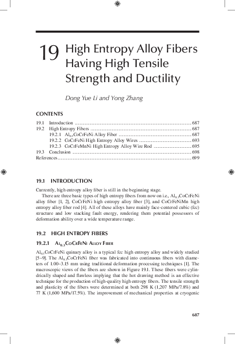(PDF) 9 High Entropy Alloy Fibers Having High Tensile Strength and ...